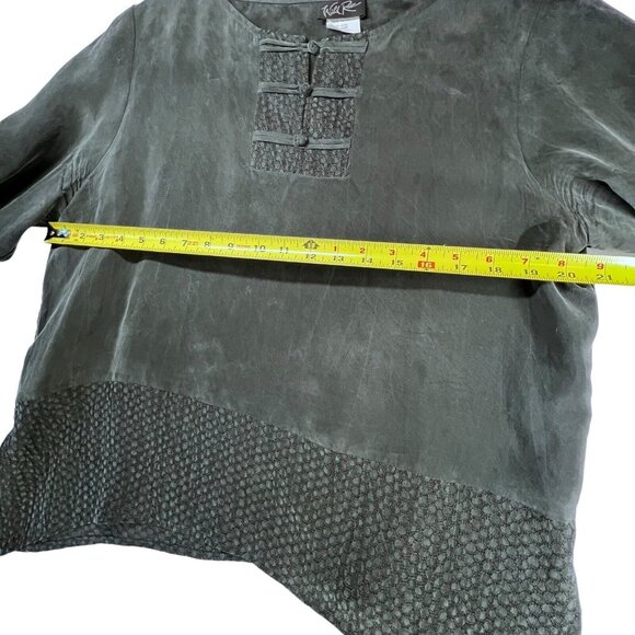 Vtg Wild Rose Midi Maxi Skirt Set 2 piece Womens 14 Gray Boho Rayon Textured USA - Picture 16 of 16